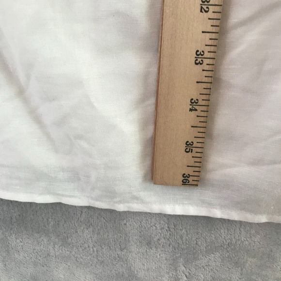 Ann Taylor LOFT Dress Womens 0 White Empire Waist Shift Embroidered Linen Cotton - Picture 10 of 10